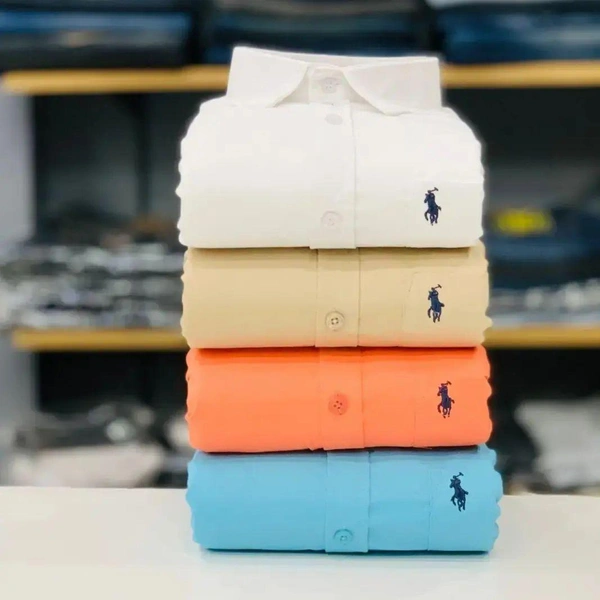 R_L Polo Men's Plain Shirt Combo - Pack of 4 | Premium Cotton | Casual & Formal Wear - L-40