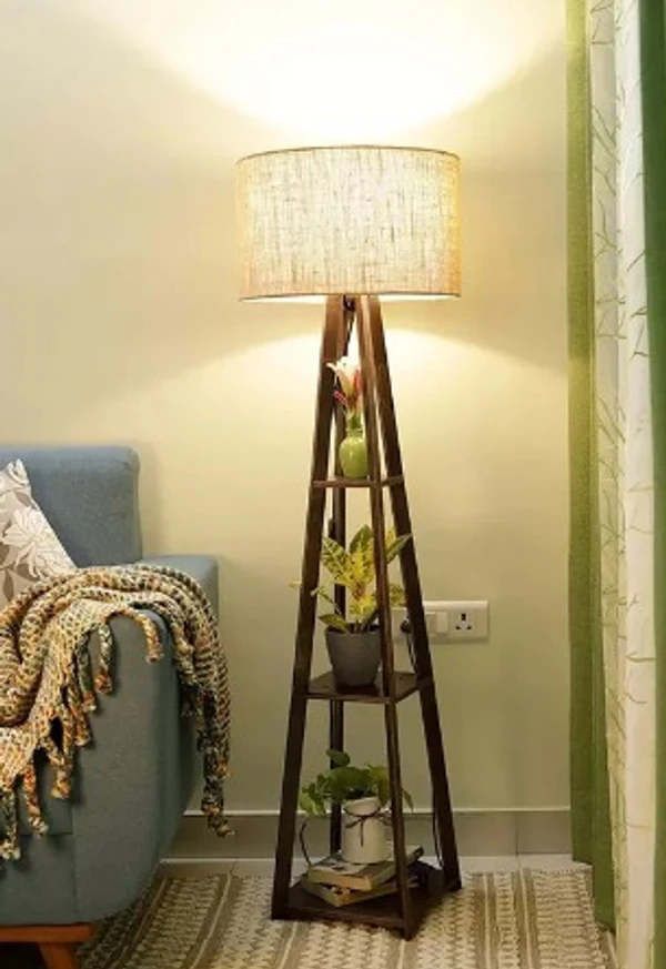 Tripod Floor Lamp for Home Living Room Corner with (2 Self)