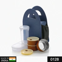 STEEL LUNCH BOX SET (4 PCS, BLACK)