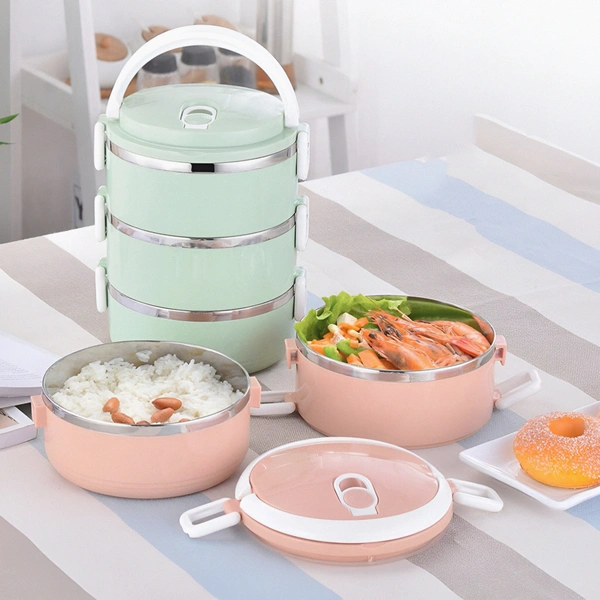 MULTI LAYER STAINLESS STEEL HOT LUNCH BOX (3 LAYER)