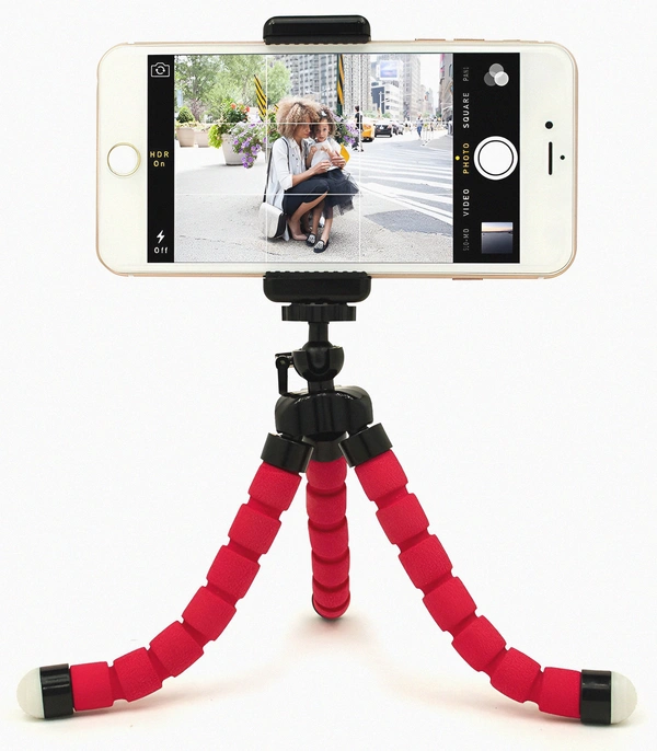 PORTABLE MINI OCTOPUS TRIPOD STAND WITH PHONE HOLDER FOR LIVE SELFIE