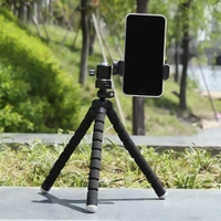 PORTABLE MINI OCTOPUS TRIPOD STAND WITH PHONE HOLDER FOR LIVE SELFIE