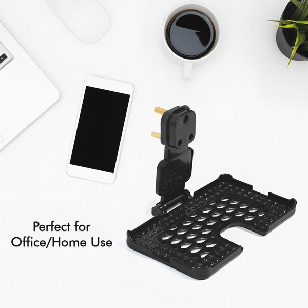 MULTI-PURPOSE WALL HOLDER STAND FOR CHARGING MOBILE JUST FIT IN SOCKET AND HANG (RED) - Red