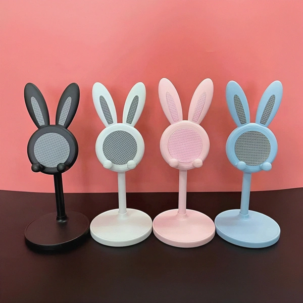 CUTE BUNNY PHONE STAND, ANGLE HEIGHT ADJUSTABLE PHONE STAND FOR DESK
