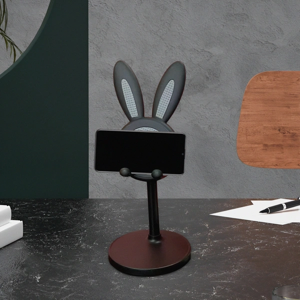 CUTE BUNNY PHONE STAND, ANGLE HEIGHT ADJUSTABLE PHONE STAND FOR DESK