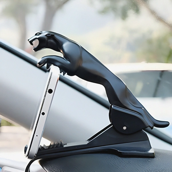 JAGUAR LEOPARD SHAPE PLASTIC PHONE CLIP, MOBILE PHONE HOLDER FOR CAR USE