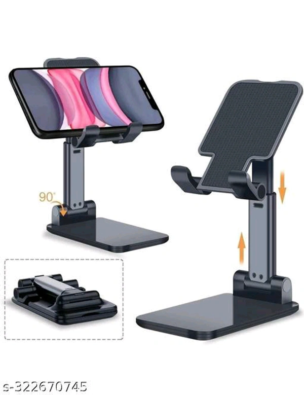 Mobile Holder Adjustable Foldable Anti-Skid - Black