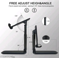 Mobile Holder Adjustable Foldable Anti-Skid - Black