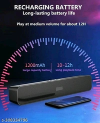 Woos Soundbar With Full Range Drive 5.0 Bluetooth , 10W RMS Home Theater 3D Sound Quality Soundbar ( Grey - Pack Of 1) - Black