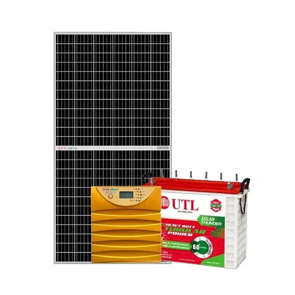 UTL Solar Power Generating System (540W Monoperc Halfcut Solar Module - 2 No. Gamma+ 3350 3KVA 24V MPPT Solar PCU 1No. UST 16536 Solar Battery - 2 No.)