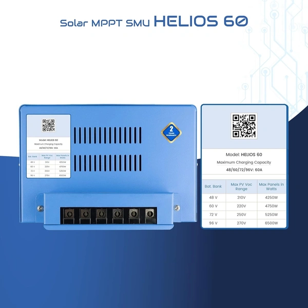 Ashapower Helios 60 48/60/72/96V 60A MPPT Solar Charge Controller SMU (Ver. 7.9)