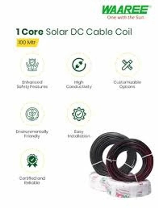 Waaree Wacab 4 Sq. mm Solar DC Cable - 30 Meter (15 Red + 15 Black)