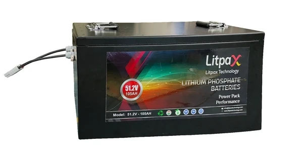 Litpax 51.2V 100Ah Lithium Phosphate Battery with Smart BMS App Control and 5 Years Warranty