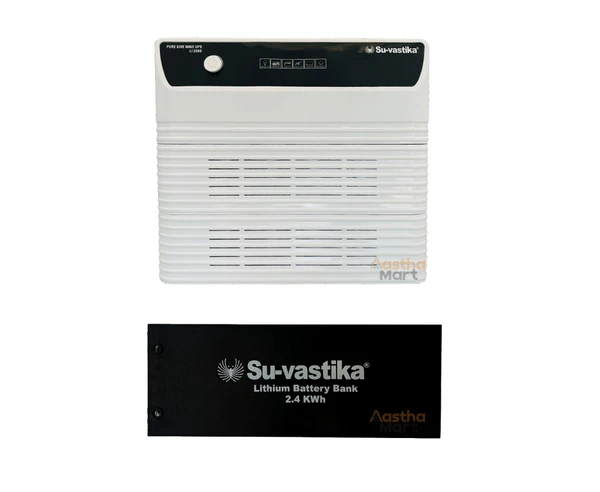 Su-vastika Su-Vastika 2500 24V Lithium Pure Sine Wave Home UPS with 2.4KW Lithium Battery Combo - without Bluetooth/Wifi Dongle