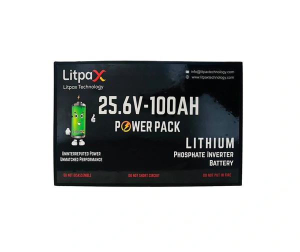 Litpax 25.6V 100Ah Lithium Phosphate Battery With Smart BMS App Control And 5 Years Warranty