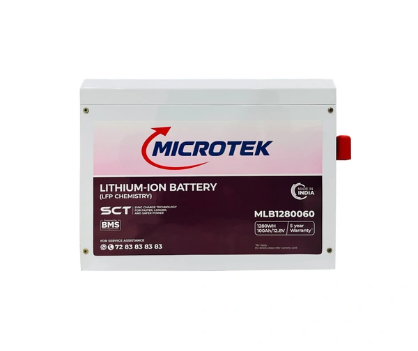 Microtek 12.8V 100AH Lithium PO4 Battery 5 Years Warranty