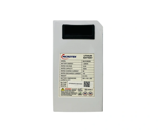 Microtek 12.8V 100AH Lithium PO4 Battery 5 Years Warranty