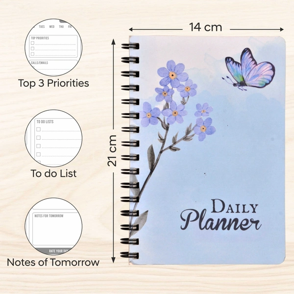 Thinkcraft Daily Planner Undated, Schedule Your Day, Manage to-do List, Goals Tracker, Wellness Tracker