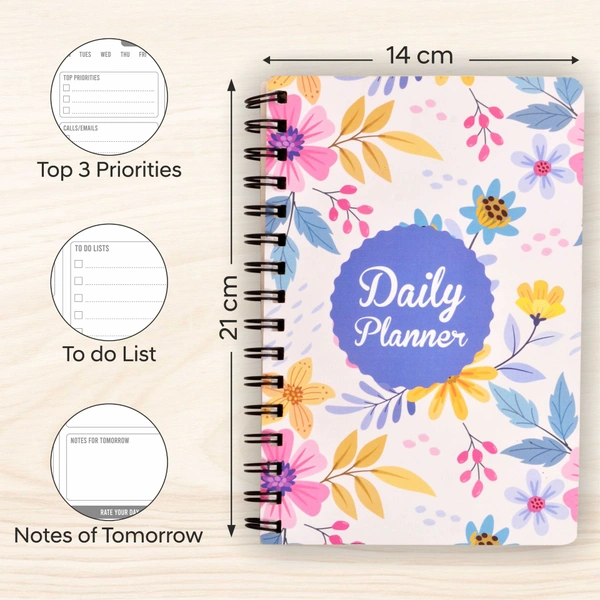 Thinkcrafts  Daily Planner Undated, Schedule Your Day, Manage to-do List, Goals Tracker, Wellness Tracker