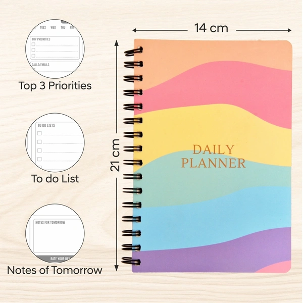 Thinkcrafts  Daily Planner Undated, Schedule Your Day, Manage to-do List, Goals Tracker, Wellness Tracker
