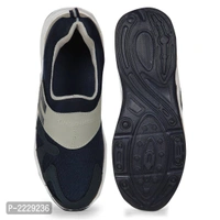 Men Navy Blue Grey Self Design Sports Running Shoes - Stratos, 7