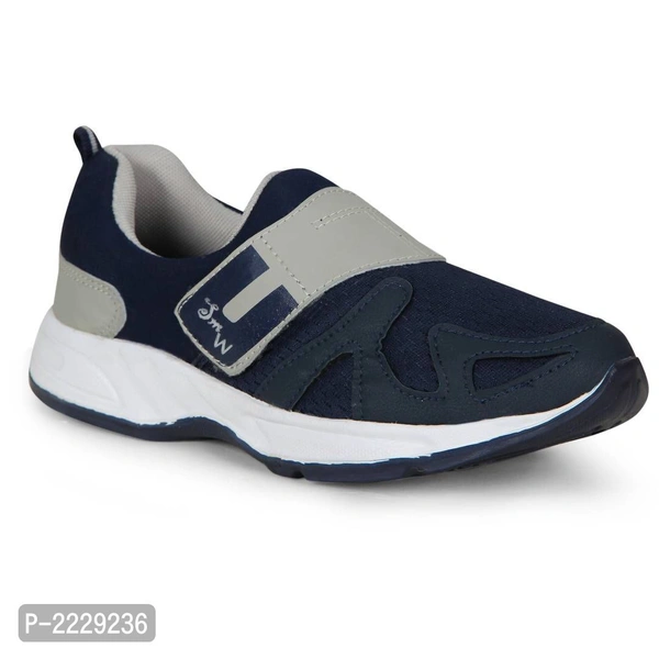 Men Navy Blue Grey Self Design Sports Running Shoes - Stratos, 8