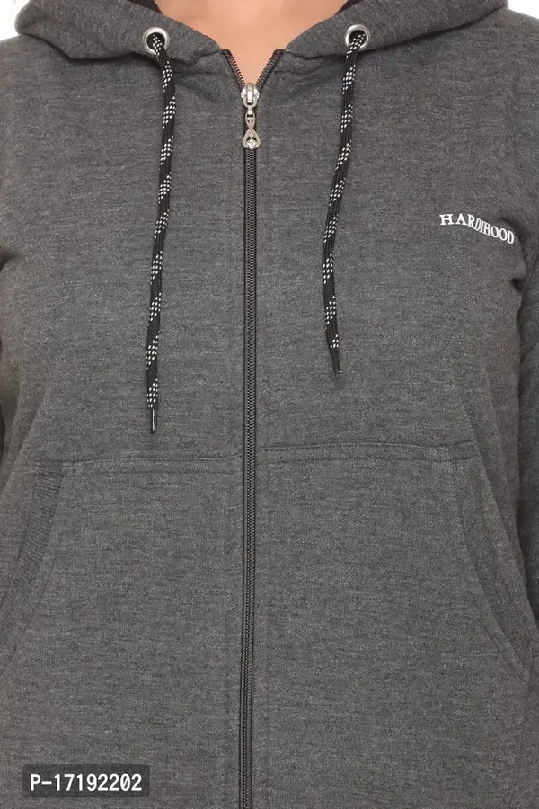 Winter wear  HARDIHOOD Regular fit Winter wear Gym Hoodie Sweatshirt for Women - Gray, L