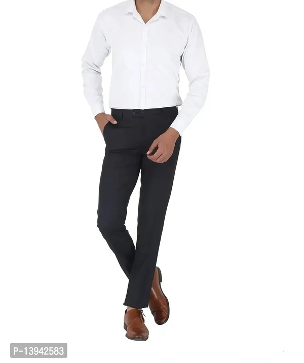 Maleni MALENO Men's Regular Fit Formal Trouser - Black, 28