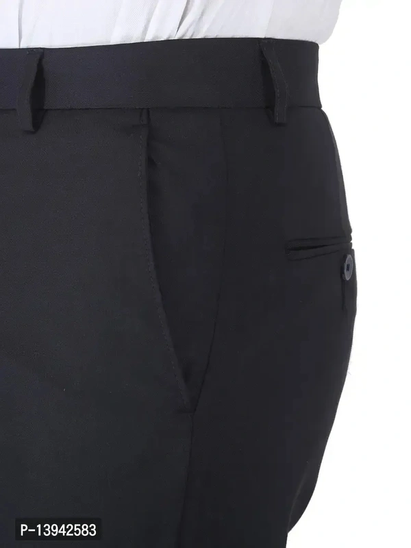 Maleni MALENO Men's Regular Fit Formal Trouser - Black, 28
