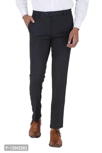Maleni MALENO Men's Regular Fit Formal Trouser - Black, 28
