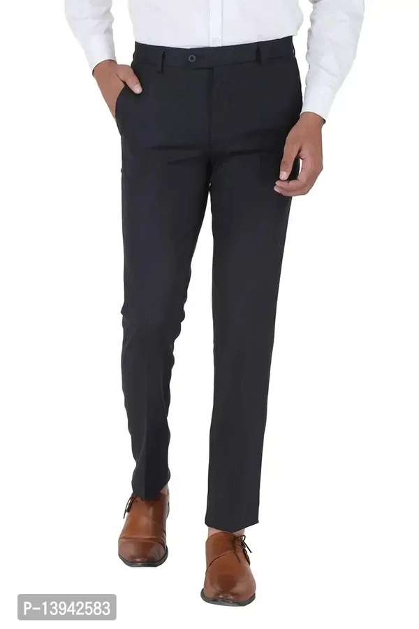 Maleni MALENO Men's Regular Fit Formal Trouser - Black, 28