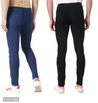 Classic Men Stretchable Denim Jeans, Pack of 2 - Navy Blue, 32