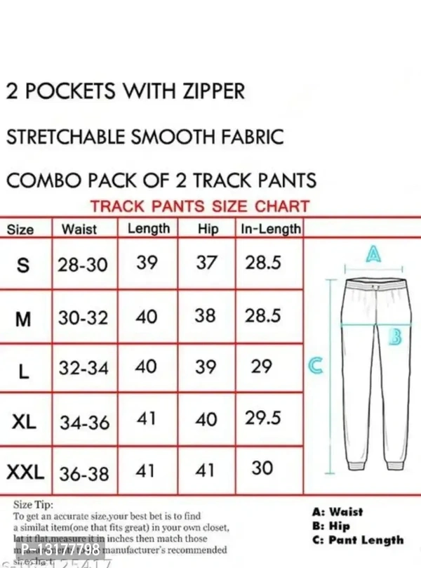 Stylish Multicoloured Cotton Blend Abstract Print Track Pants For Men Pack Of 2 - Navy Blue, L