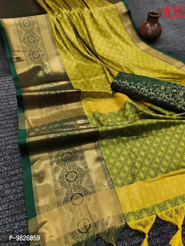 Cotton Silk Saree With Blouse Piece - Japanese Laurel