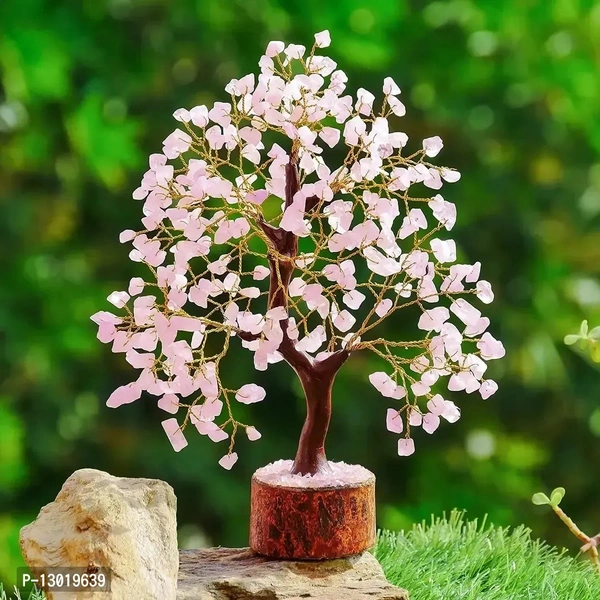 Rose Quartz Tree 300 Beads Rose Quartrz Tree 10inch Height, 300 Beads Rose Quartz Tree - Midium
