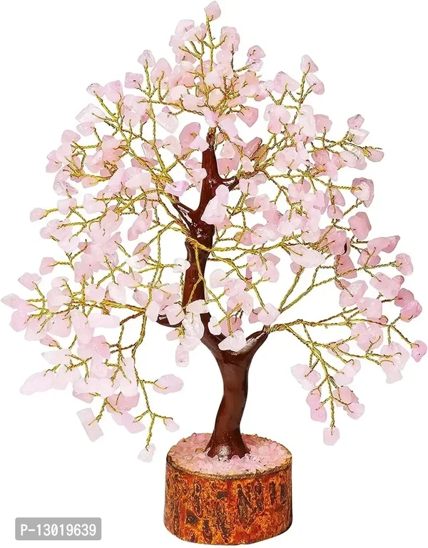 Rose Quartz Tree 300 Beads Rose Quartrz Tree 10inch Height, 300 Beads Rose Quartz Tree - Midium