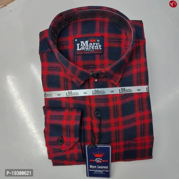 Men's Check Shirts - Red, M