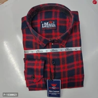 Men's Check Shirts - Red, XL