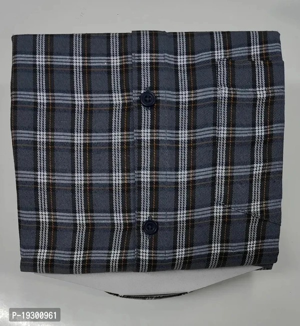 Men's Check Shirts - Gray, M