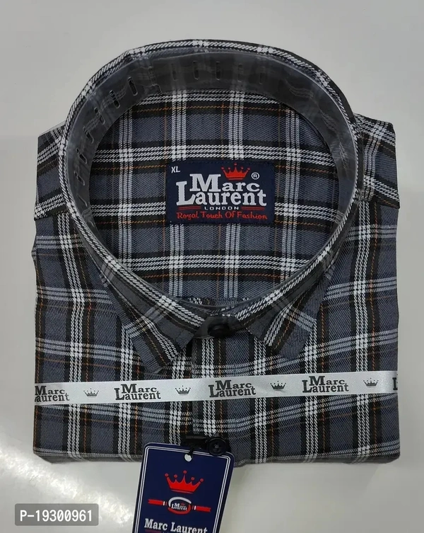 Men's Check Shirts - Gray, XL