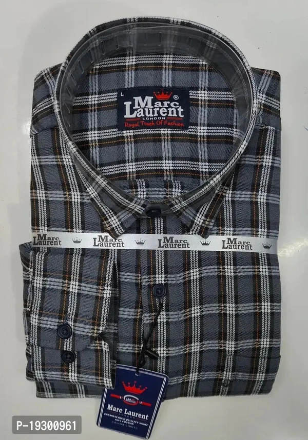 Men's Check Shirts - Gray, XL
