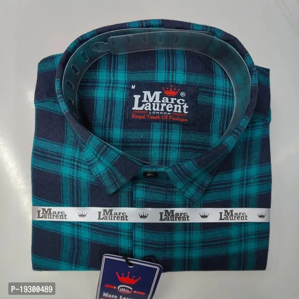 Men's Check Shirts - Teal, L