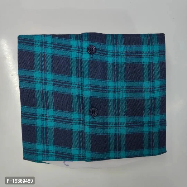 Men's Check Shirts - Teal, L