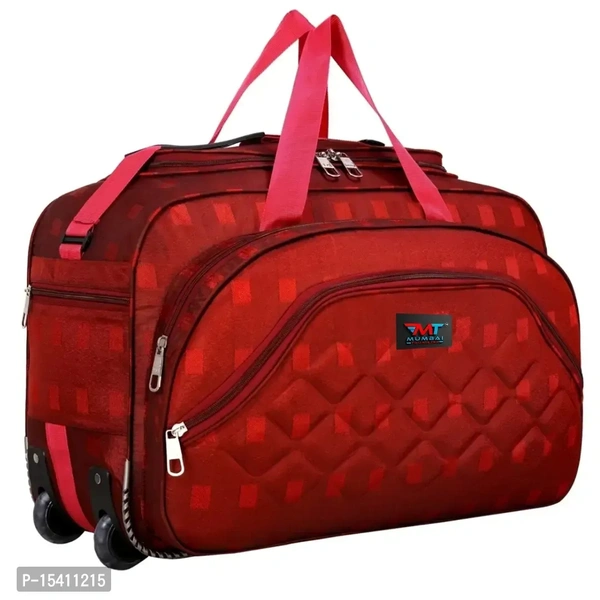Mumbai Tourister Strolley Duffel Bag Roller Wheels Lightweight 57L Travel Duffel Bags with Wheel - Red