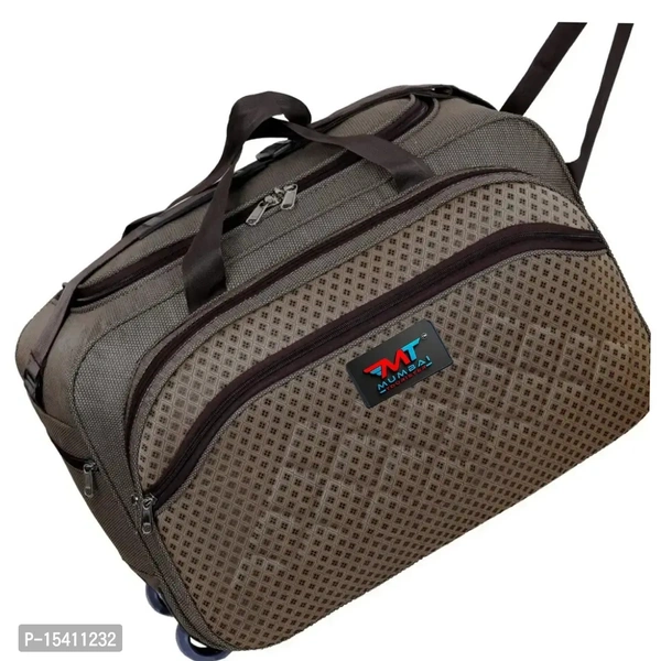 Mumbai Tourister Strolley Duffel Bag Roller Wheels Lightweight 57L Travel Duffel Bags with Wheel - Brown