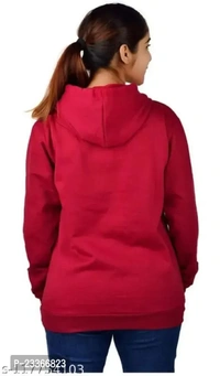 Stylish Purple Cotton Blend Hodies For Women - Red, L