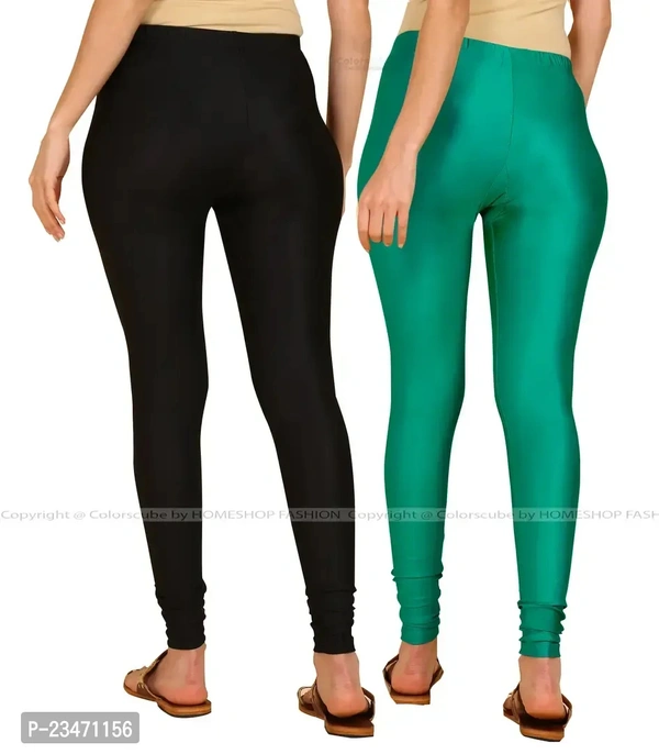 Stylish Women Lycra Blend Leggings Pack of 2 - Black