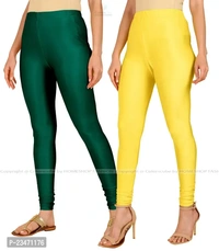 Stylish Women Lycra Blend Leggings Pack of 2 - Persimmon