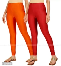 Stylish Women Lycra Blend Leggings Pack of 2 - Maroon