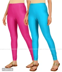Stylish Women Lycra Blend Leggings Pack of 2 - Blue